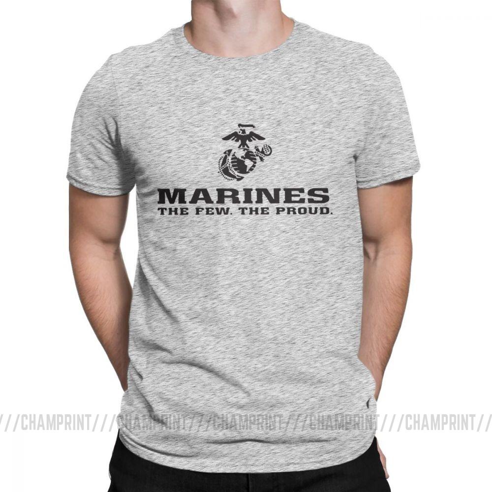 Marines Tops The Few The Proud USMC Tees Marine Corps Military MOS 0317 Men T Shirts Vintage Short Sleeve O Neck TShirts Cotton