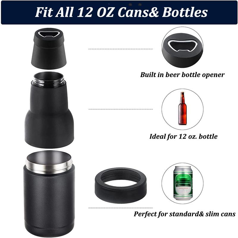 12oz Stainless Steel Beer Cold Storage Tank with Opener Double Wall Vacuum Insulated Thermos Bottle for Drink Can Mug Cool Cold