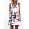 European Station European and American New Retro Digital Printing Round Neck Hot-selling Off-the-shoulder Medium and Long Vest Dress