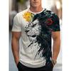 Fashion Men's Crew Neck Short Sleeve 3D Casual Color Printing Casual Short Sleeve Crew Neck T-Shirt
