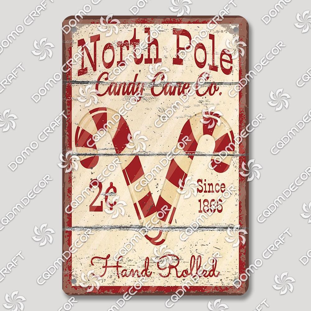 Merry Christmas Hot Cocoa Chocolate Poster Tin Signs Retro Elk Santa Claus Cookies Metal Plate Cafe Kitchen Home Decor Gift