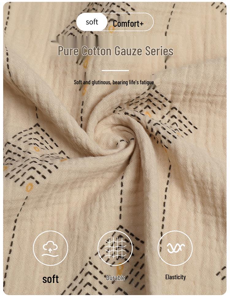 Rou Shan Women's Pure Cotton Gauze Long Sleeve Pajamas - 2025 High-End Spring/Autumn Homewear Set