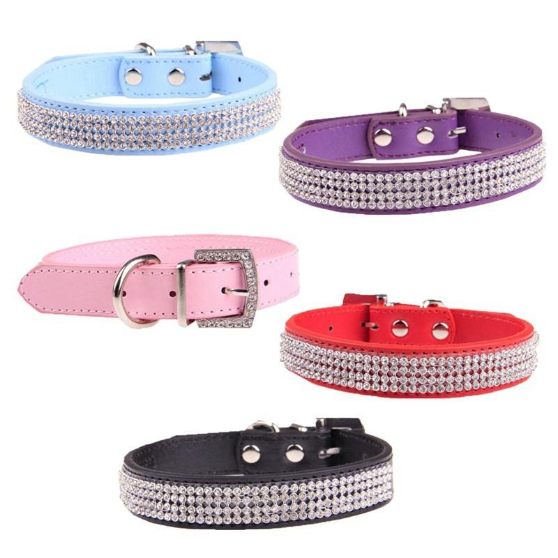Fashion Rhinestone Dog Collar Adjustable Pet Neck Strap Small Medium Large Dogs