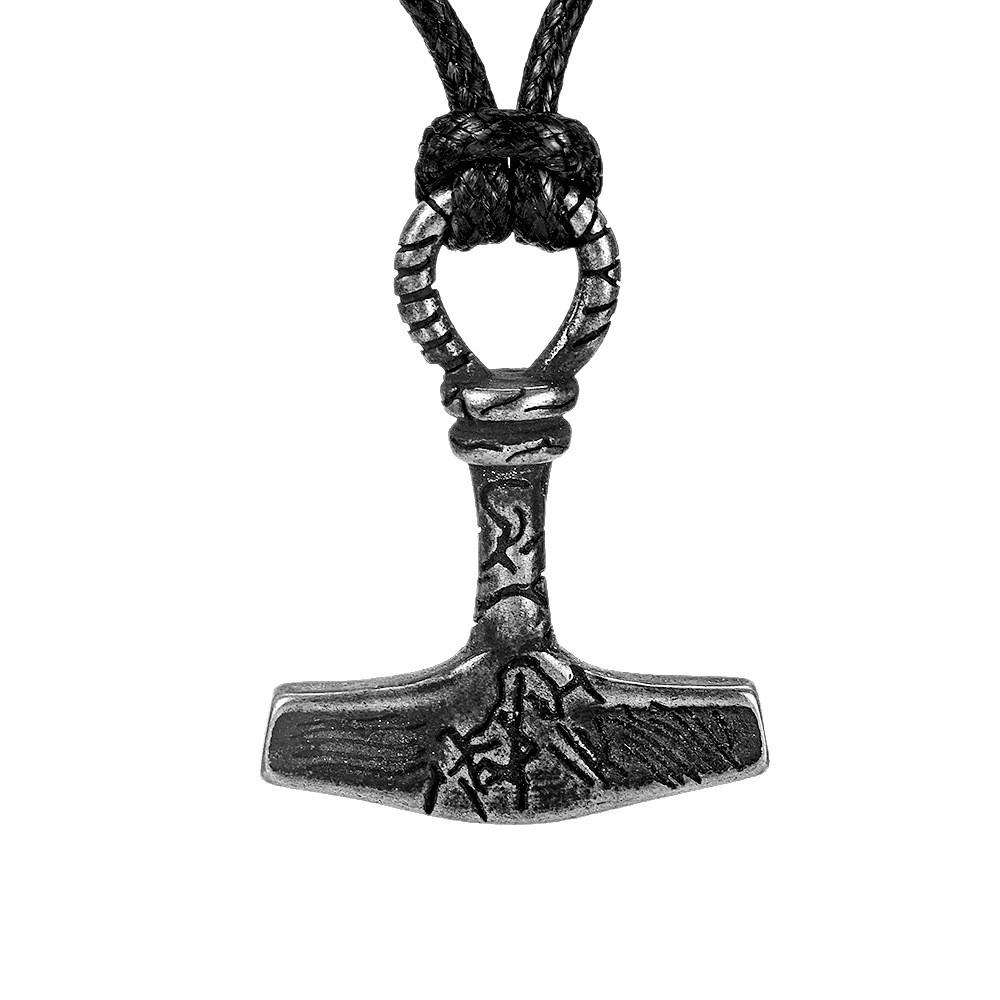 Viking Odin Hammer Pendant Necklace - Men s Retro Norwegian Style Party Accessory