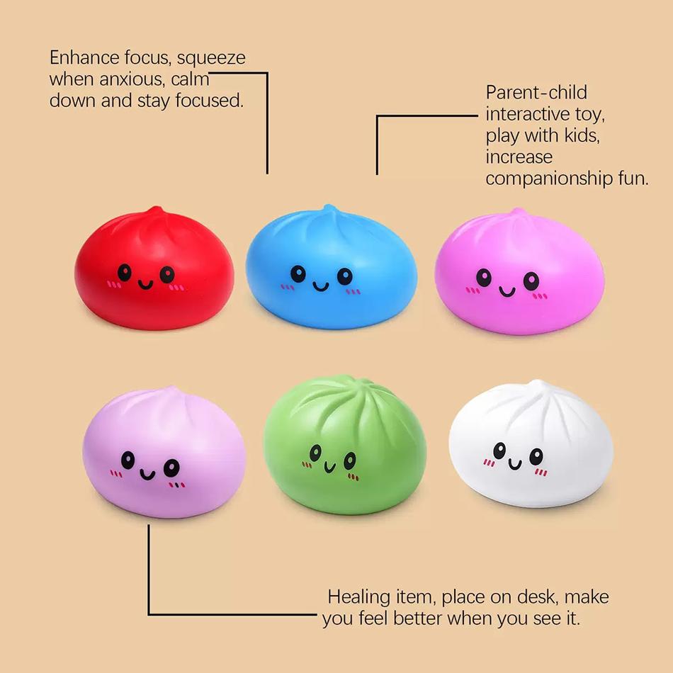 Colorful Dumpling Stress Balls Squishes Reusable High Rebound Decompression Toys Unique Home Decoration Friend Birthday Gift