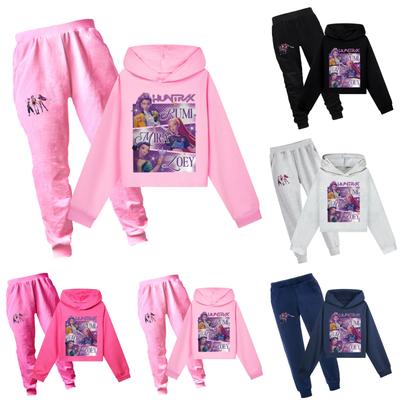Sommer-Sport-Set für Kinder: Zweiteiliges Set aus T-Shirt und Hose, langärmelig, bedruckt