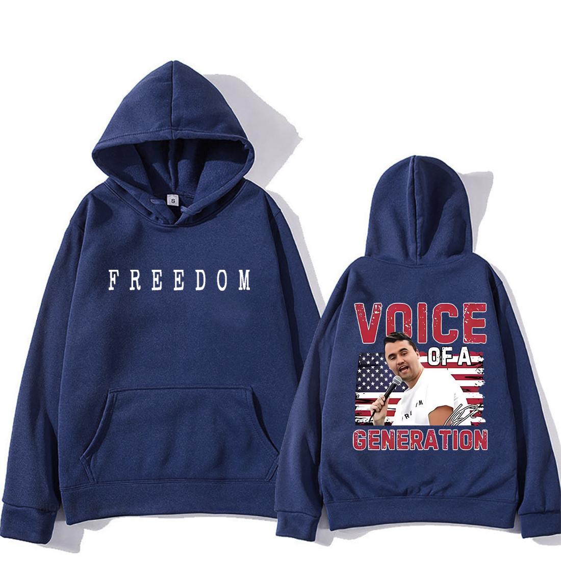 

Чарли Кирк Голос Поколения оверсайз Винтажный Свитшот Мужской Женский Худи мода Флис Длинный рукав Хип-хоп уличная одежда 3XL