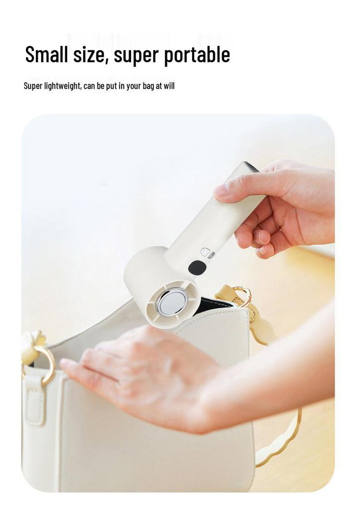 High-Speed USB Rechargeable Portable Mini Handheld Fan with 100-Speed Turbine Power for Strong Wind