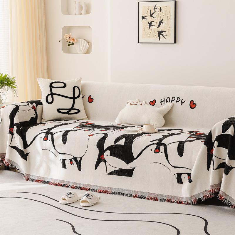 Chenille Sofa Towel Cover Cloth Four Seasons Universal Light Luxury Cartoon Anti-Scratching Full Covered Sofa Cushion Cover Cover Blanket