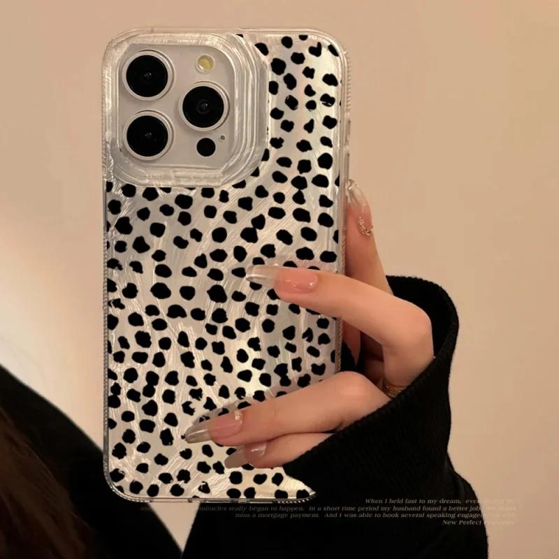 

Leopard Love Point Print Shockproof Phone Case for iPhone 17AIR 16E 15 14 13 12 11 PRO MAX MINI XSMAX XR 7 8 PLUS Y2K Soft Cover iPhone17 Pro