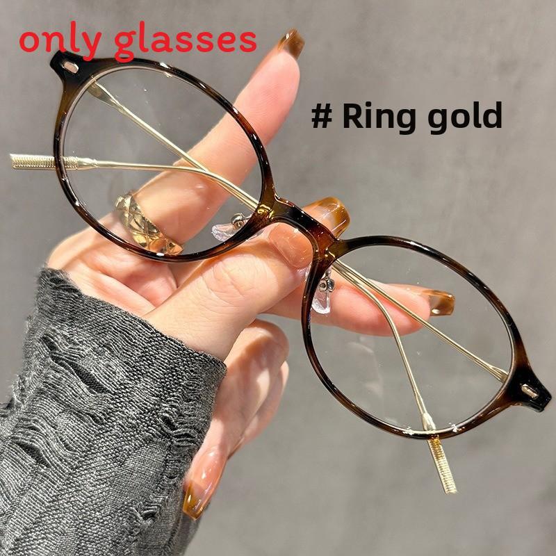 

Oval Vintage Glasses Frame With Blue Light Filter For Casual Office Use Tortoise