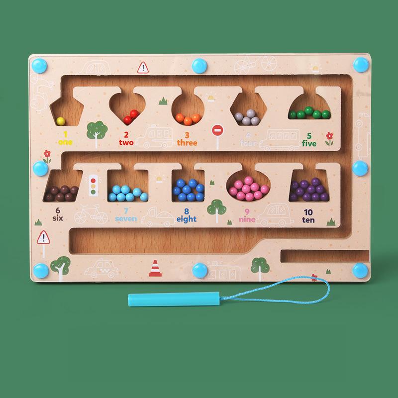 Montessori Magnetic Maze Sorting Board Kid Color Number Cognitive Matching Sensory Game Fine Motor Training Education Parish Toy