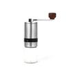 Stainless Steel Hand-Crank Coffee Grinder with Glass Hopper & Adjustable Multi-Gear Control