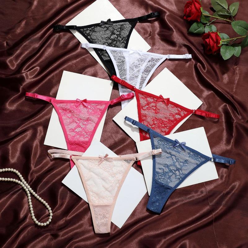 Plus Size Women Summer Sexy Lace Comfortable Breathable Low Waist Non Mark Thong Underwear