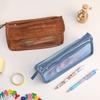 Japanese Style Nylon Storage Bag Portable Mesh Transparent Pencil Case