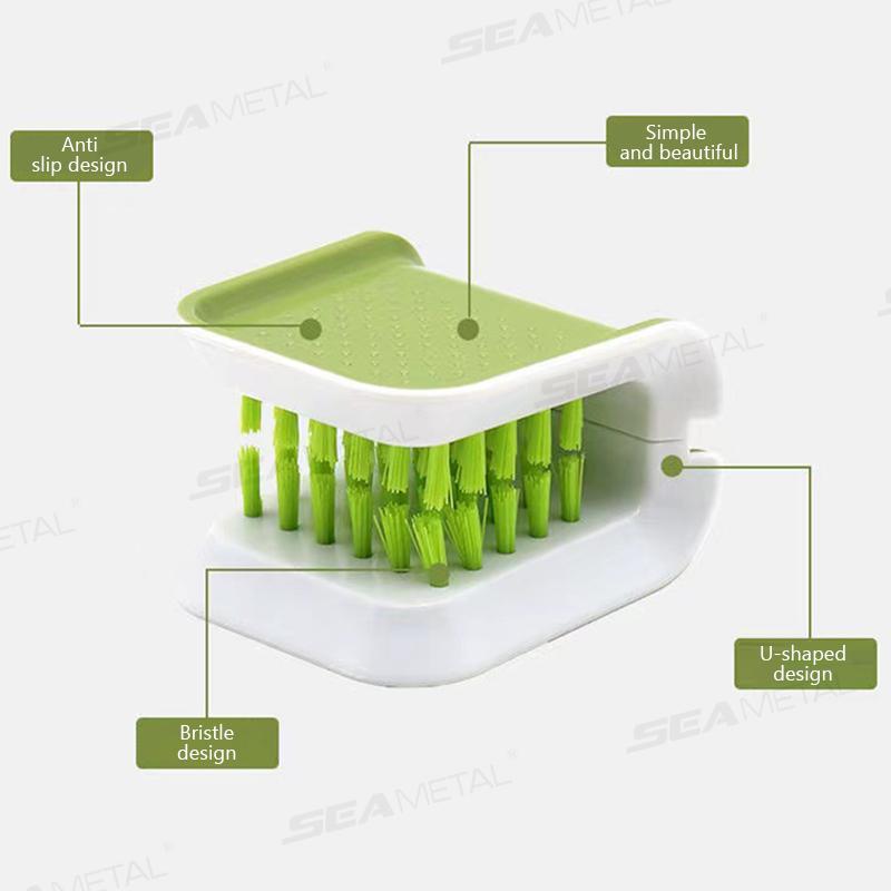 Car Interior Seat Belt Cleaning Tool Double-sided U-shaped Foldable Tray Sponge Brush Seat Belt Handguard Car Detailing