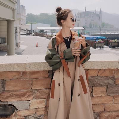 Women 'S Windbreaker Spring And Autumn Mid -Length Jacket