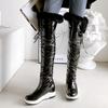 Warm Fur Plush Snow Boots Women Winter Shoes Down Black White Over Knee High Boots Female Waterproof Comfortable Long Rain Shoes