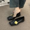 French High-end Square Head Retro Niche Mary Jane Single Shoes Women's 2025 Spring and Autumn Evening Gentle Temperament Small Leather Shoes