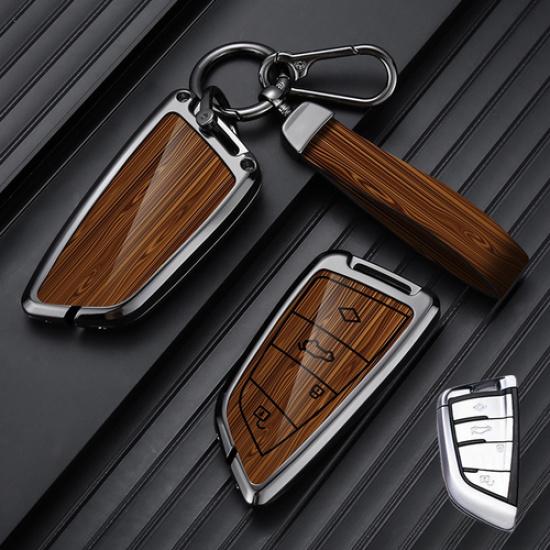 Aluminum Alloy Leather Car Key Case Cover For BMW 6 7 F15 X2 X3 X4 X5 X5M X6 X7