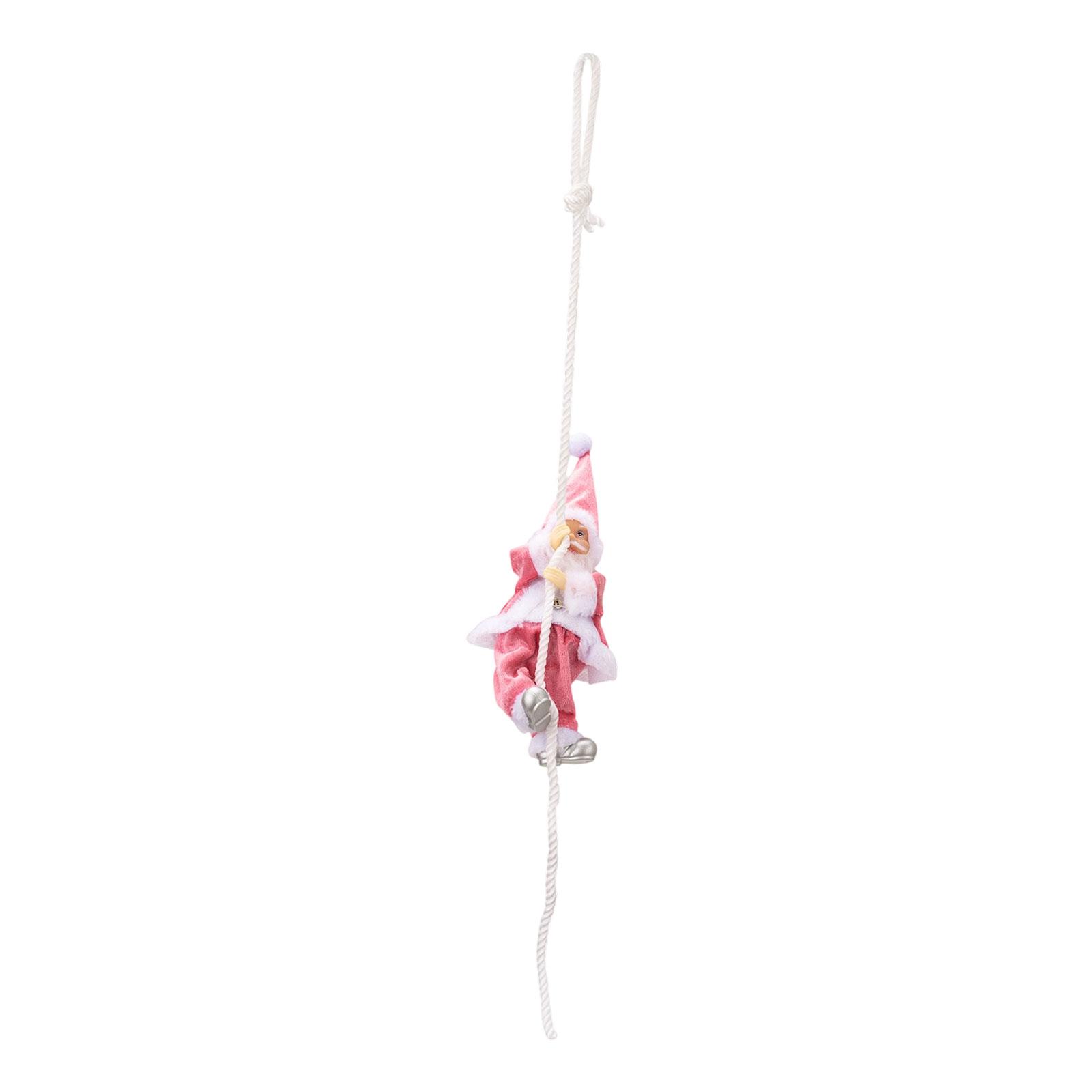 Christmas Santa Climbing Rope Christmas Ornament Santa Figure розовый