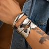 Metal Bracelet for Men Hip Hop Fashion Personality Smooth Spring Open Bracelet Irregular Men's Jewelry