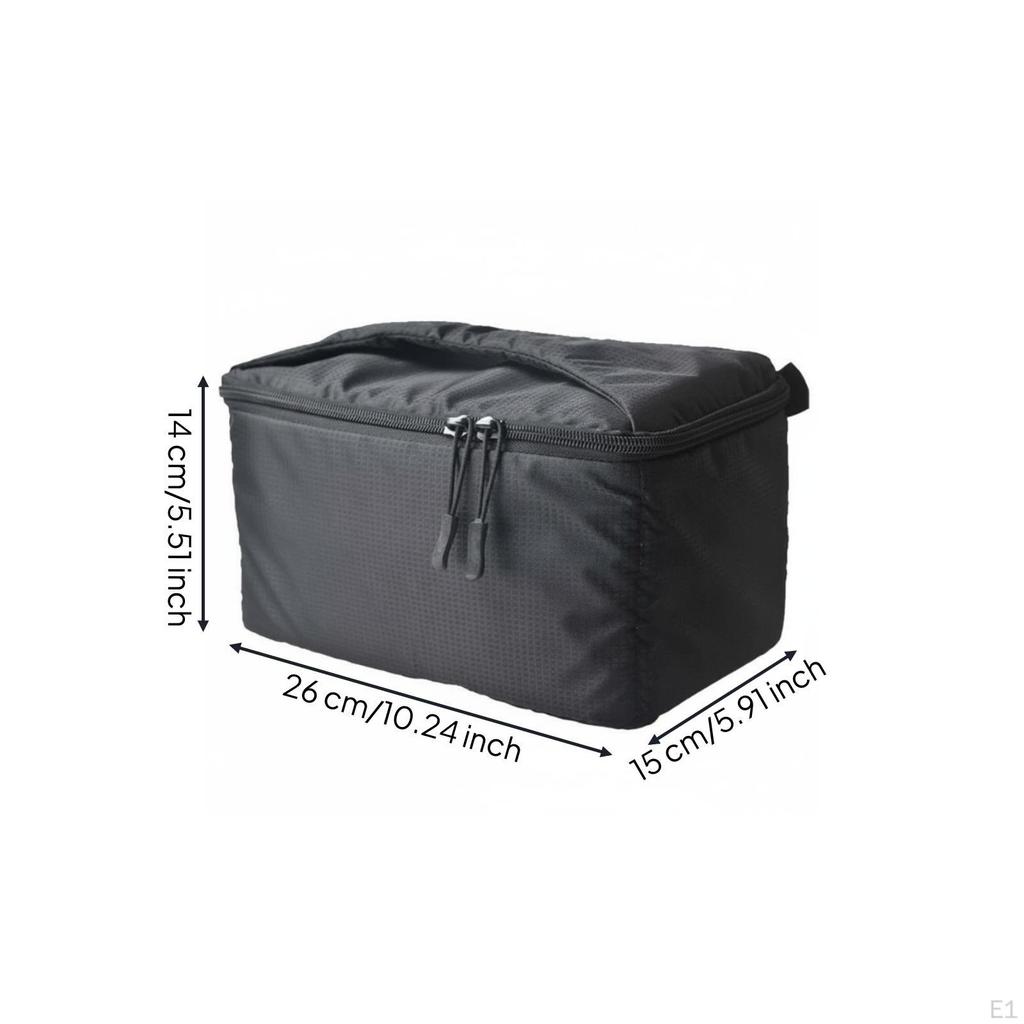 Padded Camera Insert Bag Waterproof DSLR Gear Organizer Adjustable Dividers for Photographers,