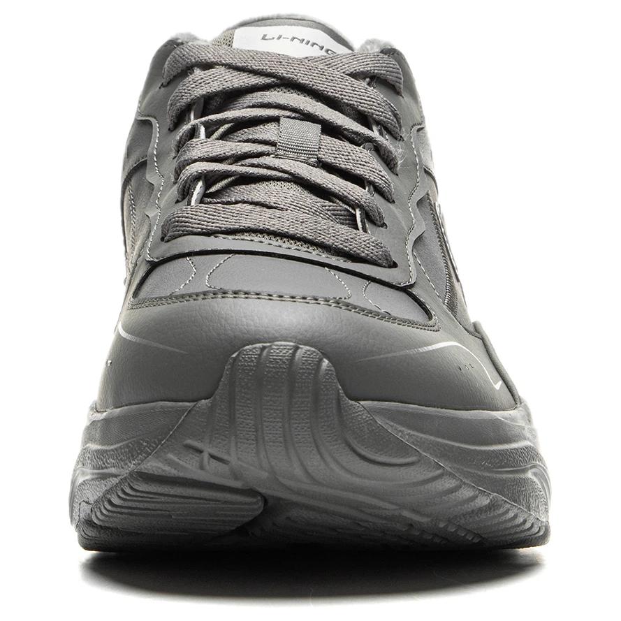 New LiNing Defender Warm Cushioning Rebound Low Top Casual Shoes Men's Asphalt Gray AGLU101-2