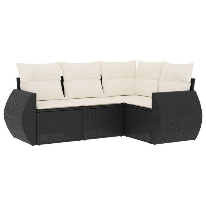 VidaXL Salon de Jardin avec Coussins 4 pcs, Sièges de Patio, Ensemble de Meubles, Mobilier de Terrasse Arrière-cour 3221305