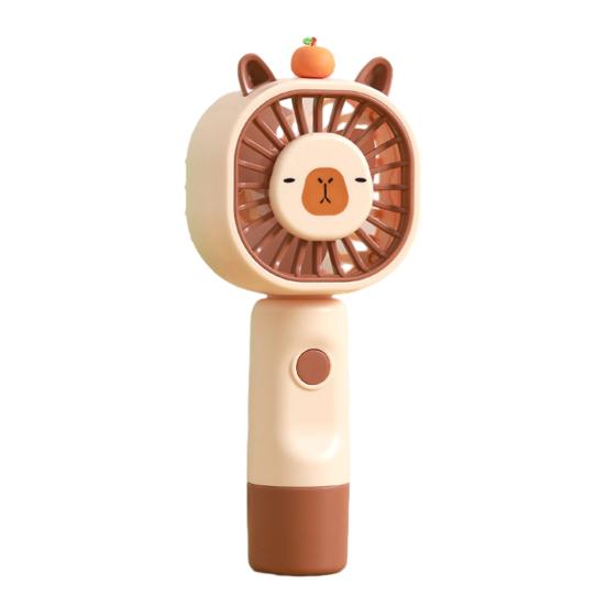 Handheld Fan Multi-Speed Adjustable Capybara Design Quiet Operation USB Rechargeable Portable Cooling Fan бежевый
