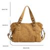 Retro Brown Nubuck Leather Messenger Bag For Women Big Travel Handbag Female Casual Simple Designer Shoulder Bag Sac A Main