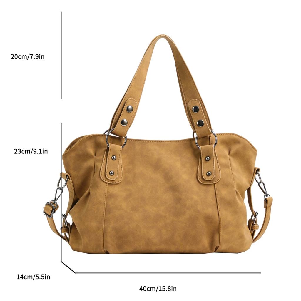 Retro Brown Nubuck Leather Messenger Bag For Women Big Travel Handbag Female Casual Simple Designer Shoulder Bag Sac A Main