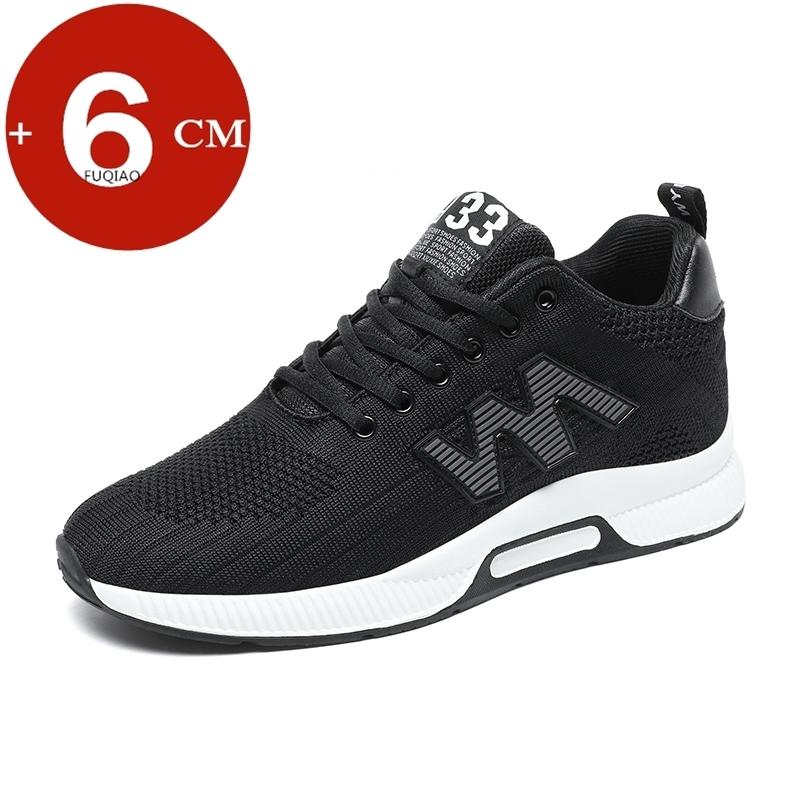

Новая летняя мужская обувь 6 см обувь на платформе модные дышащие повседневные кроссовки мужские большого размера обувь для увеличения роста мужская вулканизированная обувь 37 чёрный