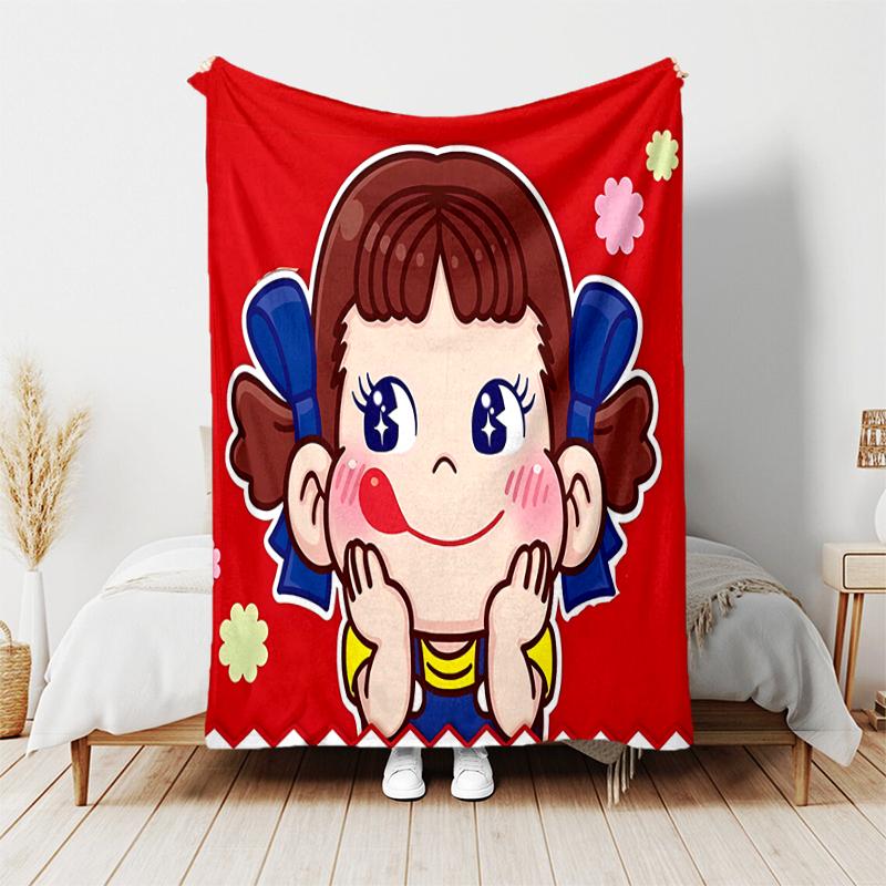 1pc Blanket Peko Chan Print Design, Lightweight Blanket for Sofa, Bed- Soft &Warm, Gift for All Seasons like Christmas, Halloween