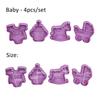4Pcs/Set Christmas Halloween Cookie Cutter Stamp Biscuit Mold 3D Cookie Plunger Fondant Sugar Craft Pastry Cake Decorating Tool