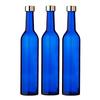 Bouteilles à Vin en Verre Slim, 500ml, Bleu, Set de 3, Stockage, Rechargeable, Anti-Lumière, Fabriqué au Japon, BOUTEILLE EN VERRE BO500PGCB3