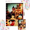 Mickey Mouse and Donald Duck Castle Diamond Painting Mosaic Art Kit 5D Handmade Diy Gift Home Decoration