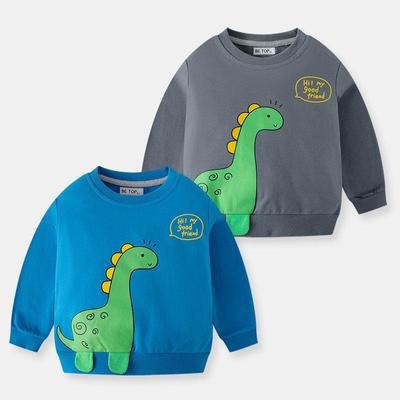 Children Boys Long Sleeve O Neck Cartoon Dinosaur Printed T Shirt Tops
