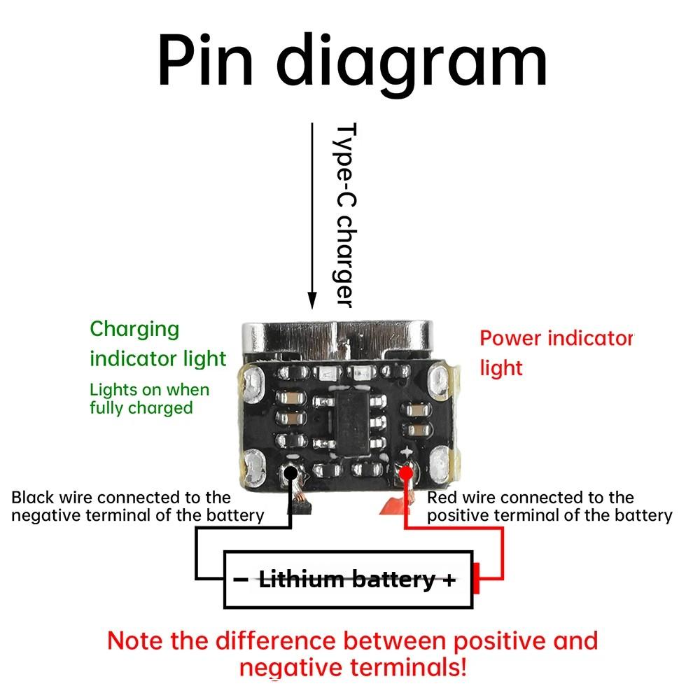 Mini Li-Ion Battery Charging Pad 3.7V 4.2V 18650 Keyboard Charging Power Plate Protection Type C Input Module