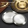 304 Stainless Steel Gold Korean BBQ & Dessert Plate, Flat-Bottom Fruit Tray