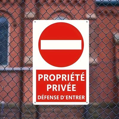 [Durable Vintage Metal Sign] Durable Vintage Metal Sign - 'Private Property No Entry' Wall-Mounted Outdoor Decor, English French