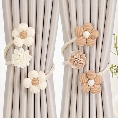 1 PCS High Quality Flower Shape Curtain Buckle No Punching Twist Bough Rope Window Curtain Buckles Curtain Tie Backs Living Room
