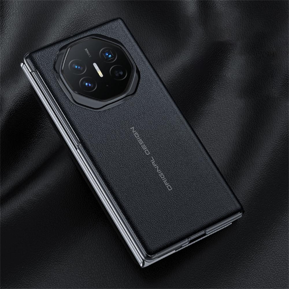Für Huawei Mate XT Ultimate Case Ständer Sichtfenster Echtes Rindsleder+PC Handyhülle