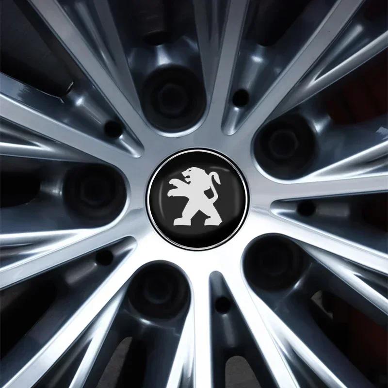 4ks 56/60mm Krytky středů kol auta Znak Poklička náboje Příslušenství Pro Peugeot 206 307 308 3008 207 208 407 508 2008 5008 107 106 205