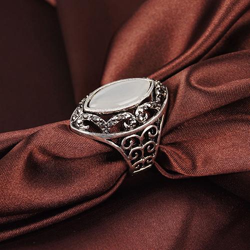 Damen-Ehering-Schmuck im königlichen Stil, hohl, großes Harz, Party-Ehering