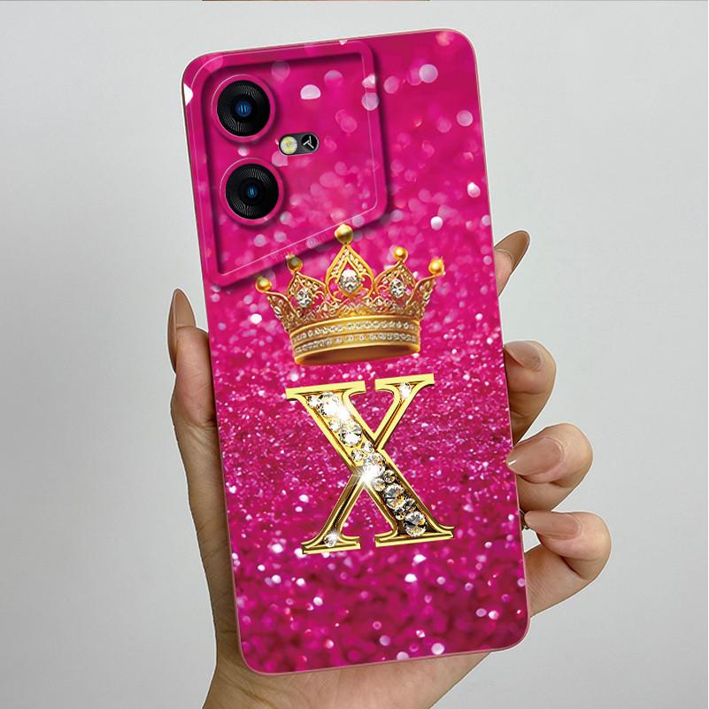 For Tecno Pova Neo 3 Case LH6n Crown Letter Bumper Silicone Soft Phone Cases For Tecno Pova Neo3 Camera Protection Back Cover