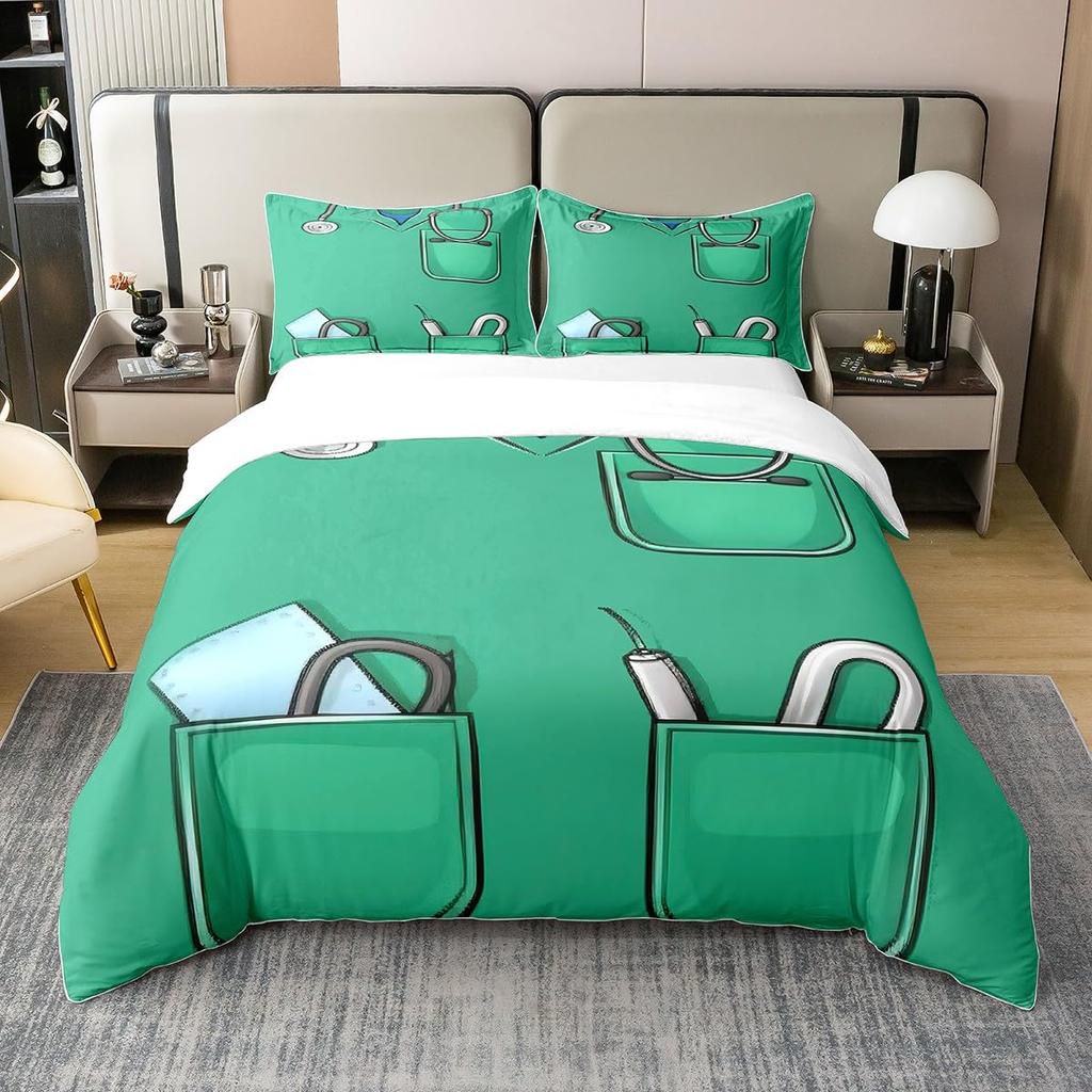 Duvet Covers For Want To Be Doctors Kids Teens Queen King Size Lightweight Down Room Decor 2 Pillowcases 1 Duvet Cover No Quilt