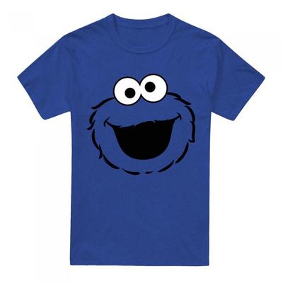 Sesame Street Unisex Adult Cookie Monster Full Face Heather T-Shirt