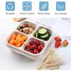 4 Pack Snack Containers, 4 Compartments Bento Snack Box, Reusable Meal Prep Lunch Containers Divided Food Storage Containers for School Work Travel