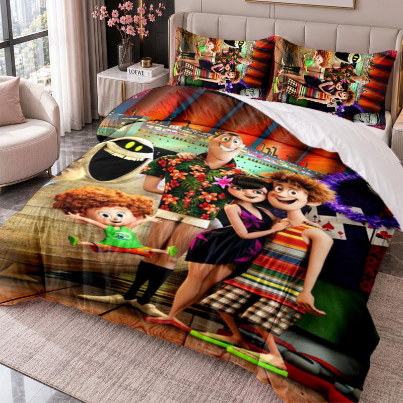 Set Biancheria da Letto 3 Pezzi Hotel Transylvania Copripiumino con Due Federe per Camera da Letto Decorazione Casa